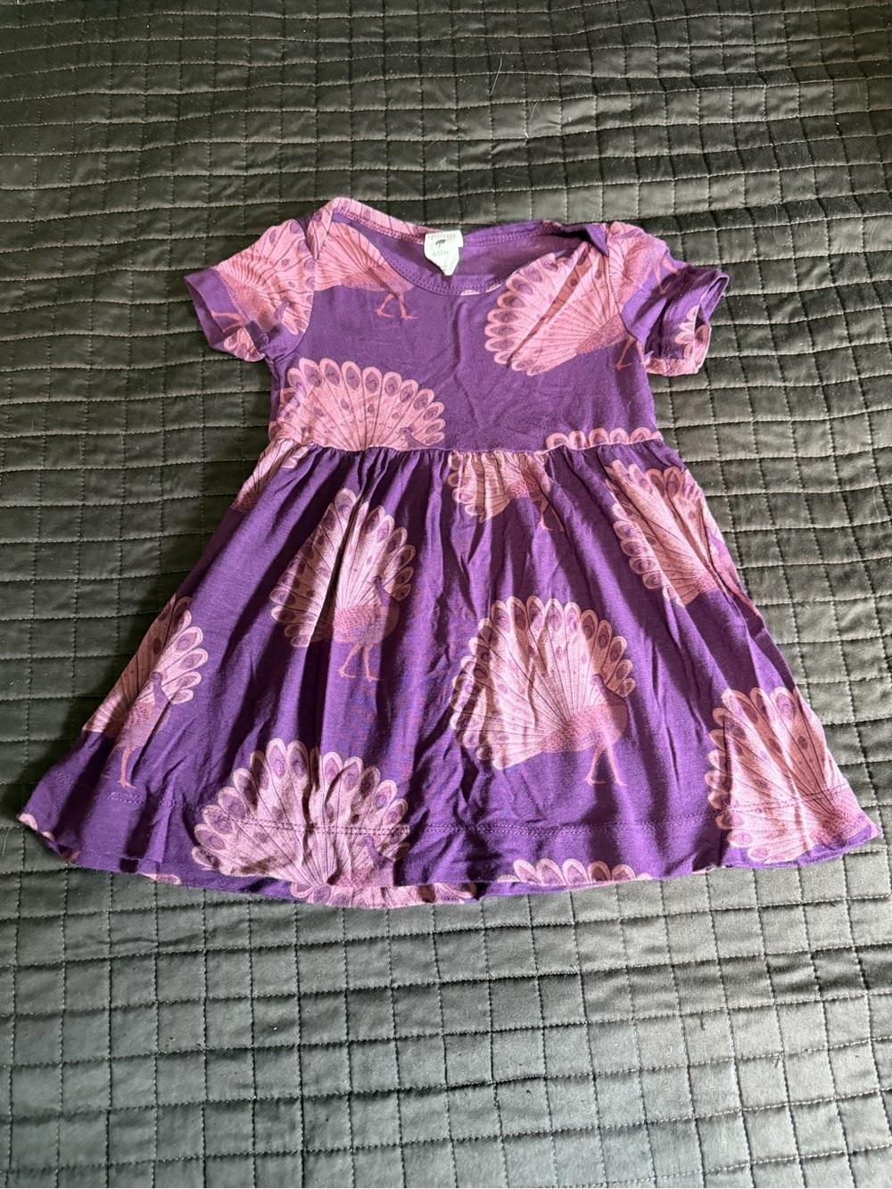 Kate Quinn | short sleeve dress | peacock | 6-12m